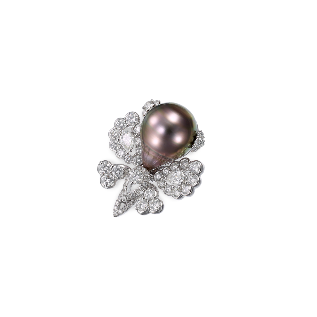 South Sea Pearl Diamond Brooch