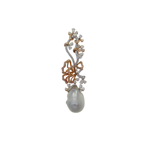 [PE1Z7DL1U112(PE1005279)] Pearl Diamond Pendant