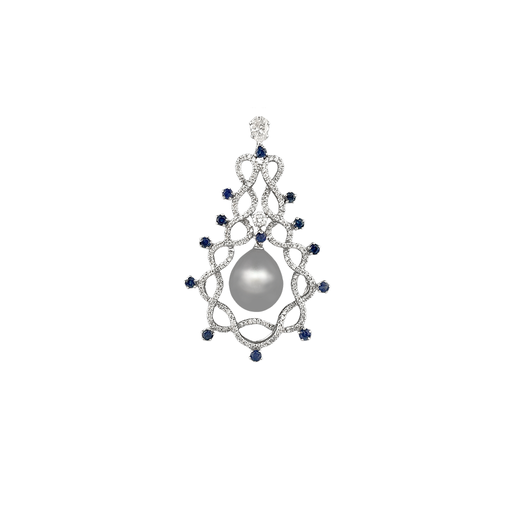 [PE1005026] South Sea Pearl Diamond Pendant