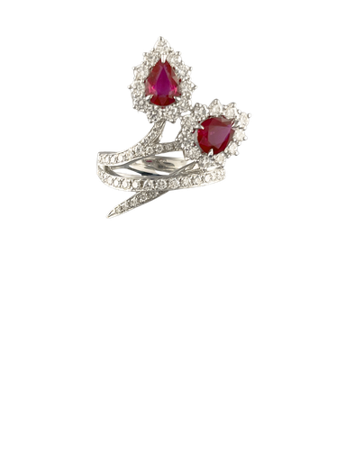 [RI1R7DL1Q090(RI1011231)] Ruby Diamond Ring