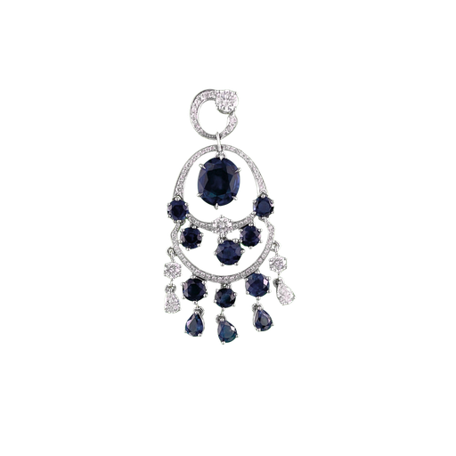 [PE1005539] Sapphire Diamond Pendant