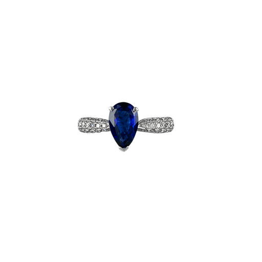 [RI1010811]  Diamond Sapphire Ring      