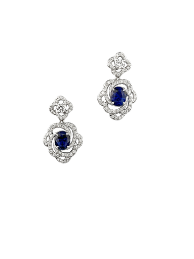 [EA1007088] Sapphire Diamond Earring